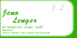 jeno lenger business card